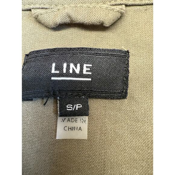 Line the Label Olive Green Utility Jacket Belted Button Down Size Small - Picture 8 of 15